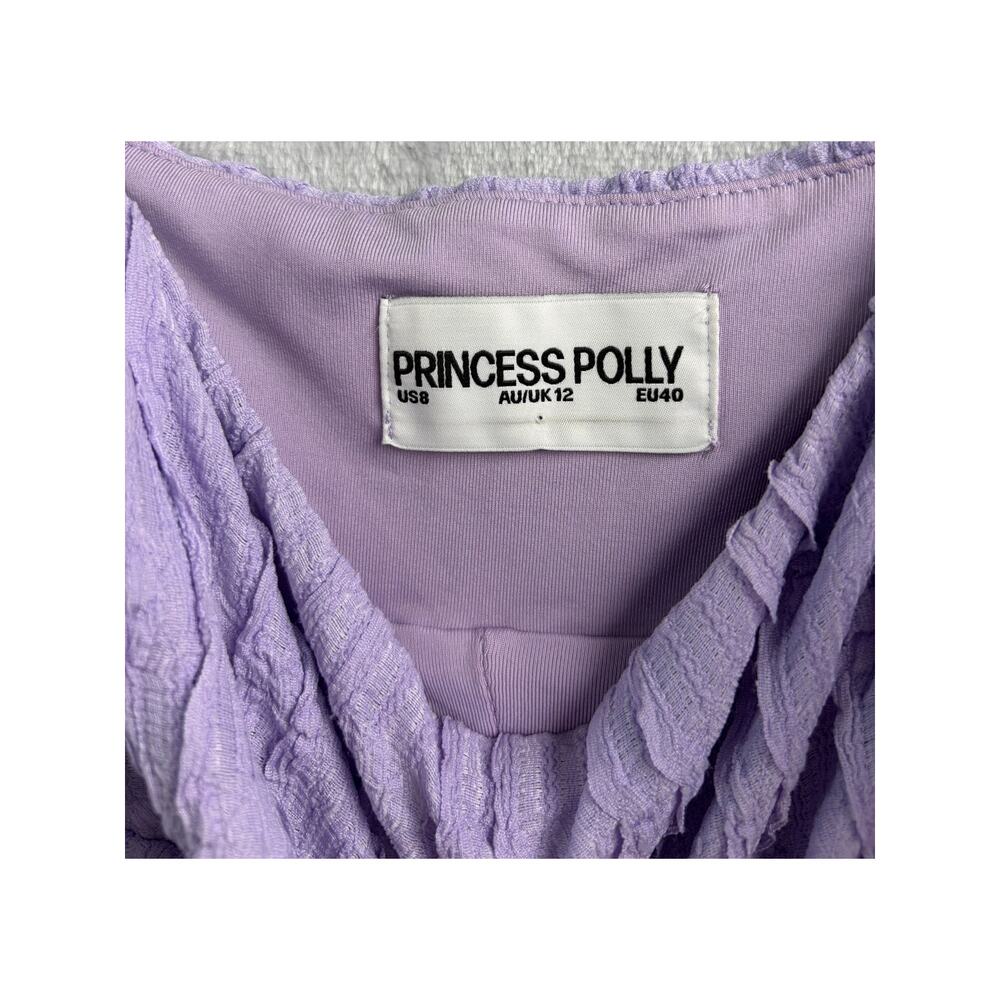 Princess Polly Melrose Nights Lilac Textured Mini Dress - Size 8 - Picture 8 of 8